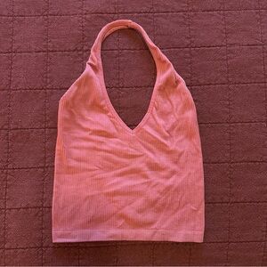 Urban Outfitters Salmon Pink Coral Halter Top Size S Stretchy Summer Tank